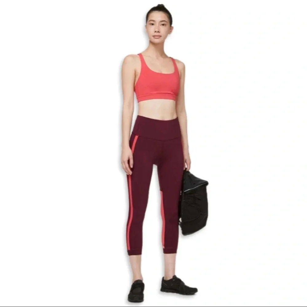 {Lululemon} zip the line crop